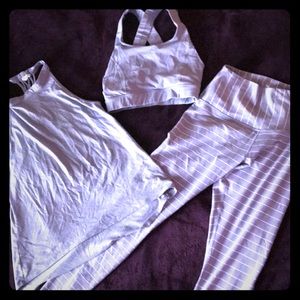 Glyder leggings tank and sports bra set - lilac